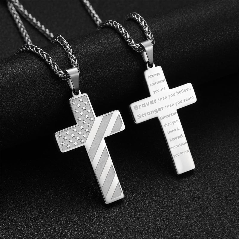🔥LAST DAY 49% OFF -  50K+ SOLD! Almost Gone-💥Flag Cross Necklace