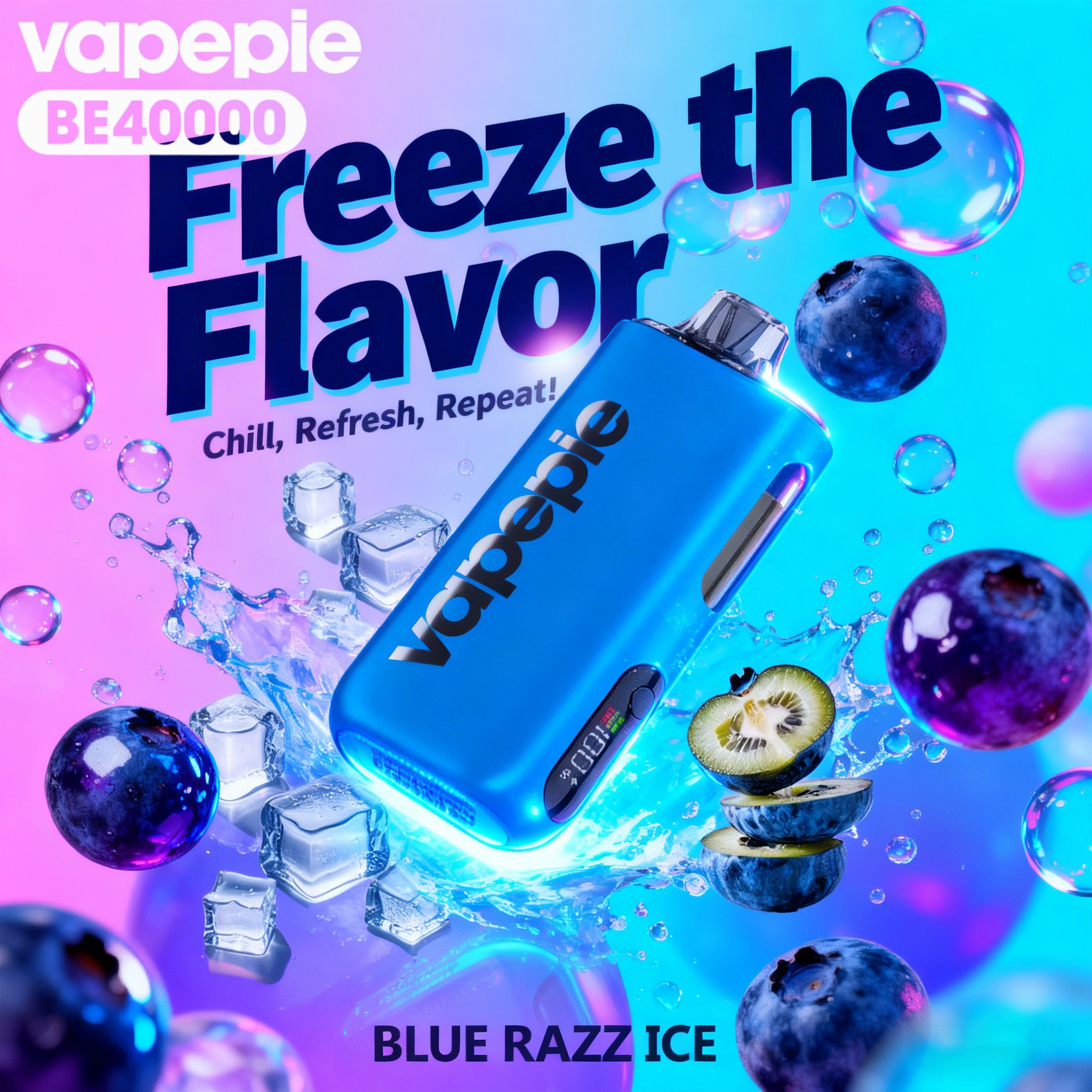 🔥Vapepie Max 40000 KÉK RAZZ ICE