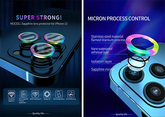 Colorful Sapphire Lens Protector for iPhone