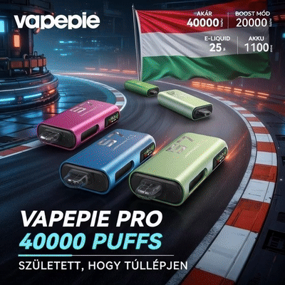 VAPEPIE Max 40000 PRO – Vadonatúj, továbbfejlesztett modell 2026-ra