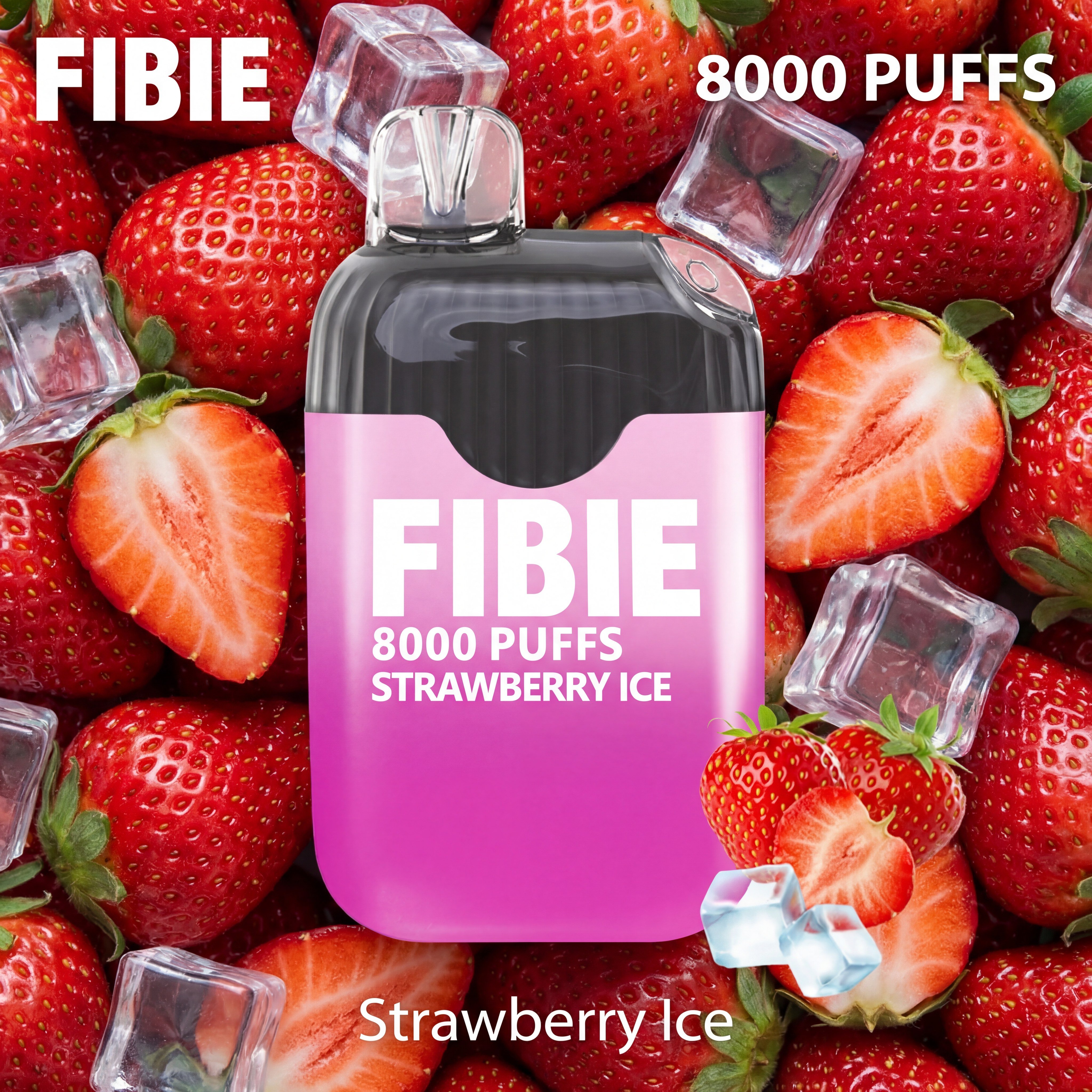 🔥FIBIE 8000 PUFFS Truskawkowe lód