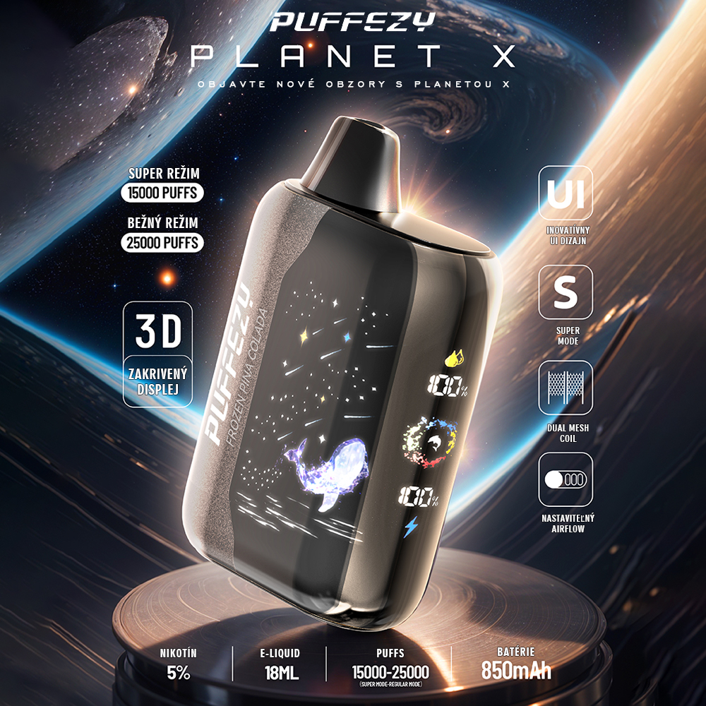 💥Akcia 1+1 ZADARMO!🔥PUFFEZY planet X 25000 PUFFS
