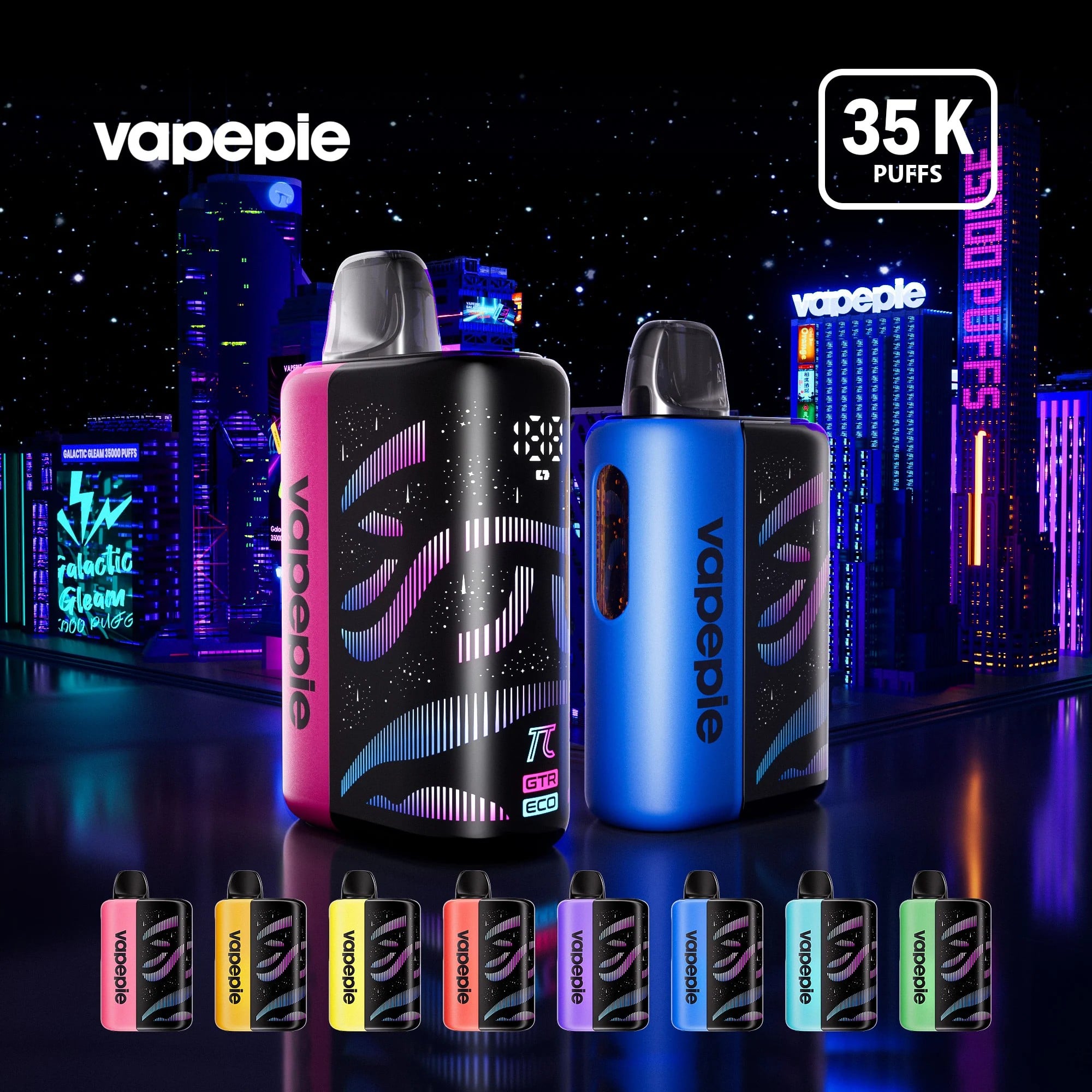 VapePie Galactic Gleam 35000 PUFFS Rechargeable Disposable Vape - A variety of flavors available