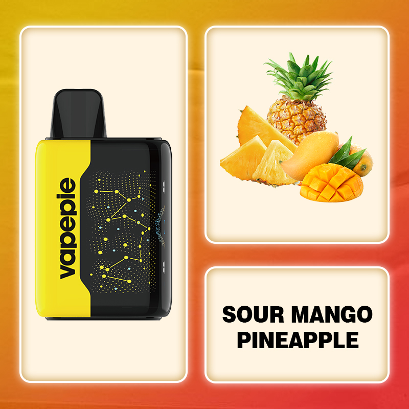 💥Akcia 1+1 ZADARMO!🔥Kyselý Mango A Ananas & VAPEPIE 25000 PUFFS - Star Sky Curved Screen