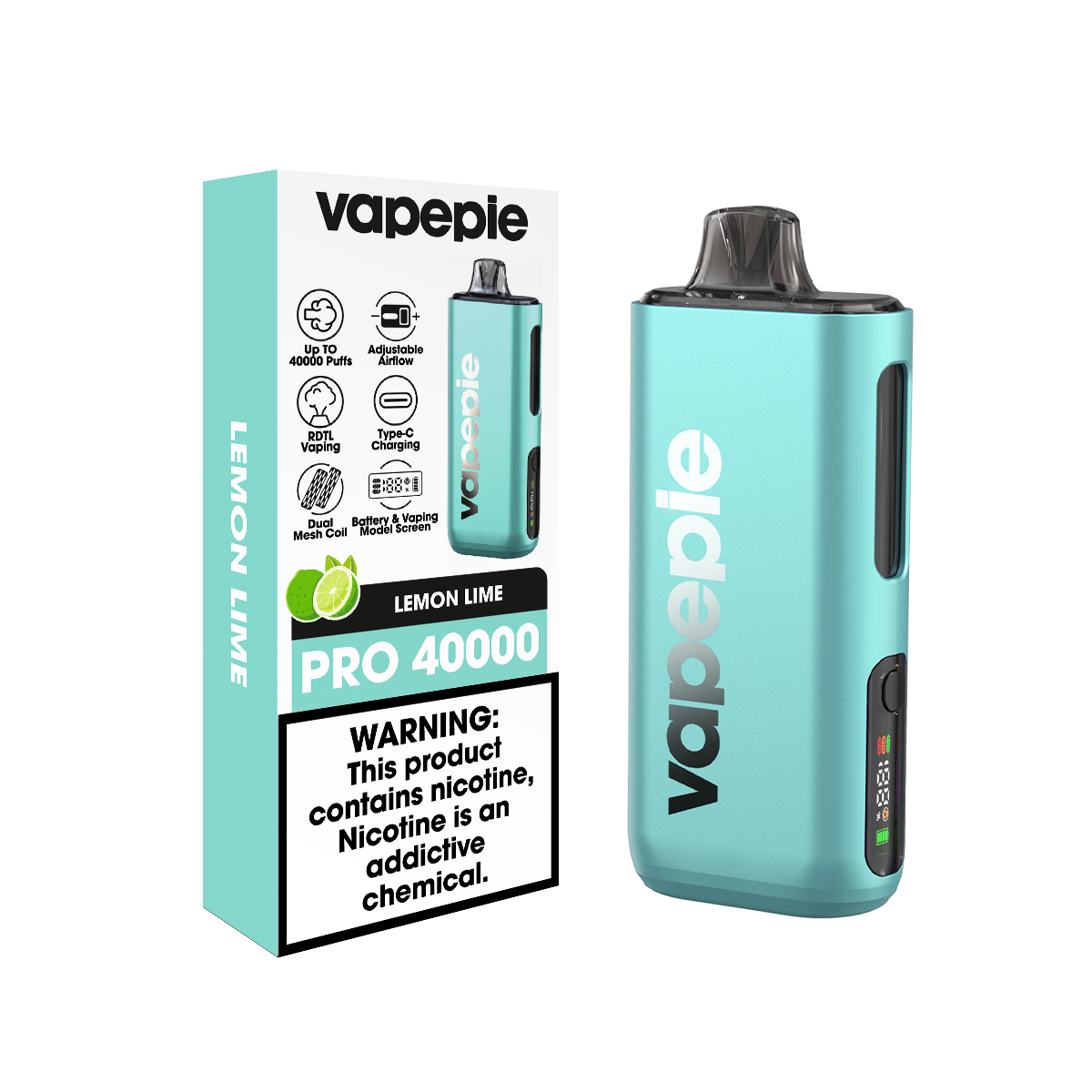 Citron Citron Vert | PRO | Cigarette électronique jetable rechargeable – 40 000 bouffées