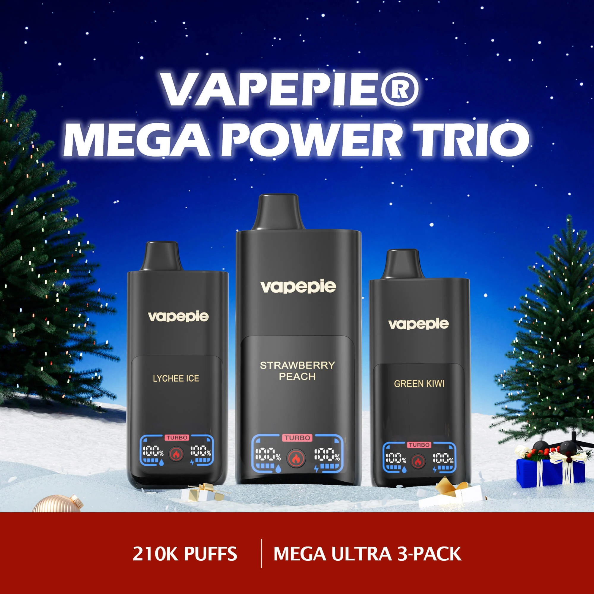 Hungarian Vapepie Mega*3 210k eldobható e-cigaretta
