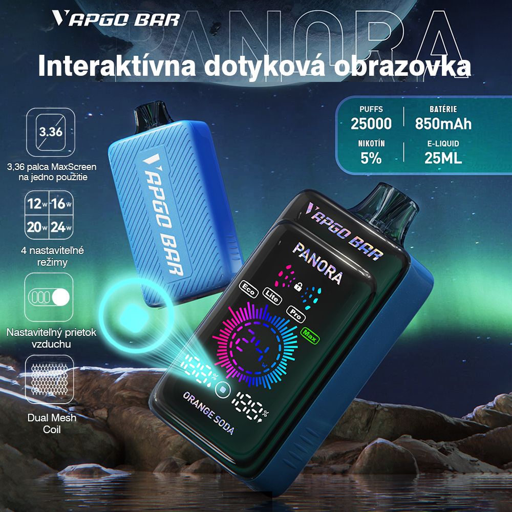 💥Akcia 1+1 ZADARMO!✨Vapgobar Panora 25000 PUFFS