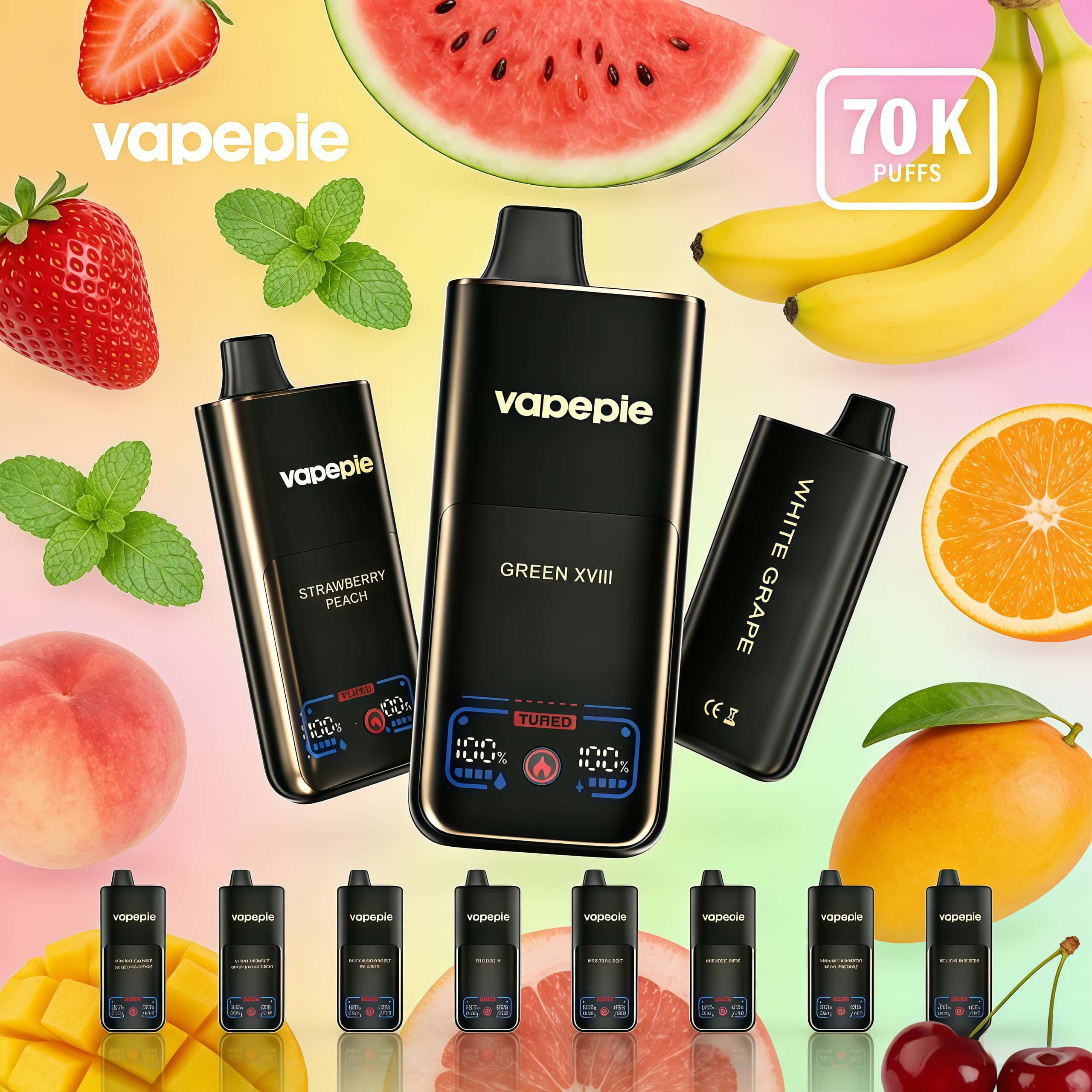 Vapepie MAX 70000 puffs Rechargeable Disposable Vape - A variety of flavors available