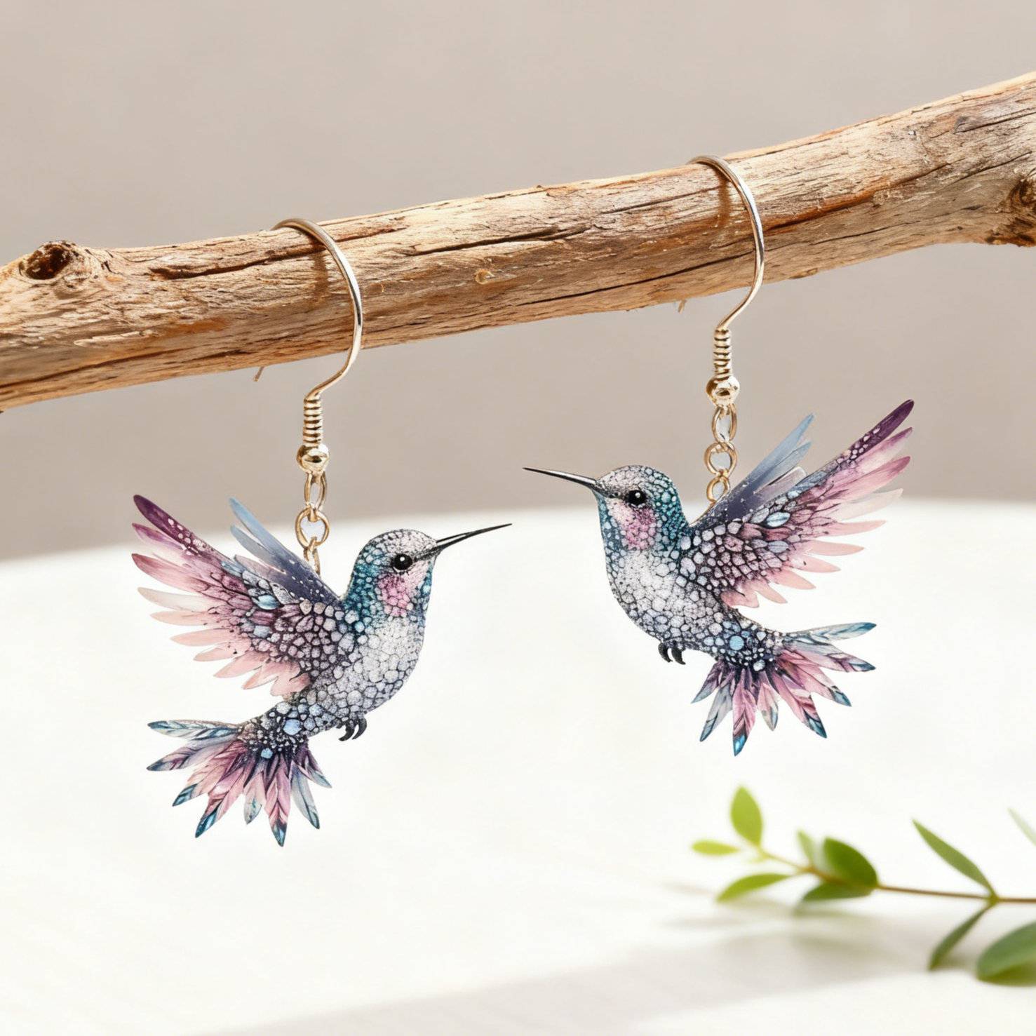 🕊️🌸 Celestial Hummingbird Earrings