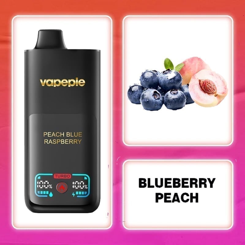 VAPEPIE Broskev a modrá malina – 70000 potahů