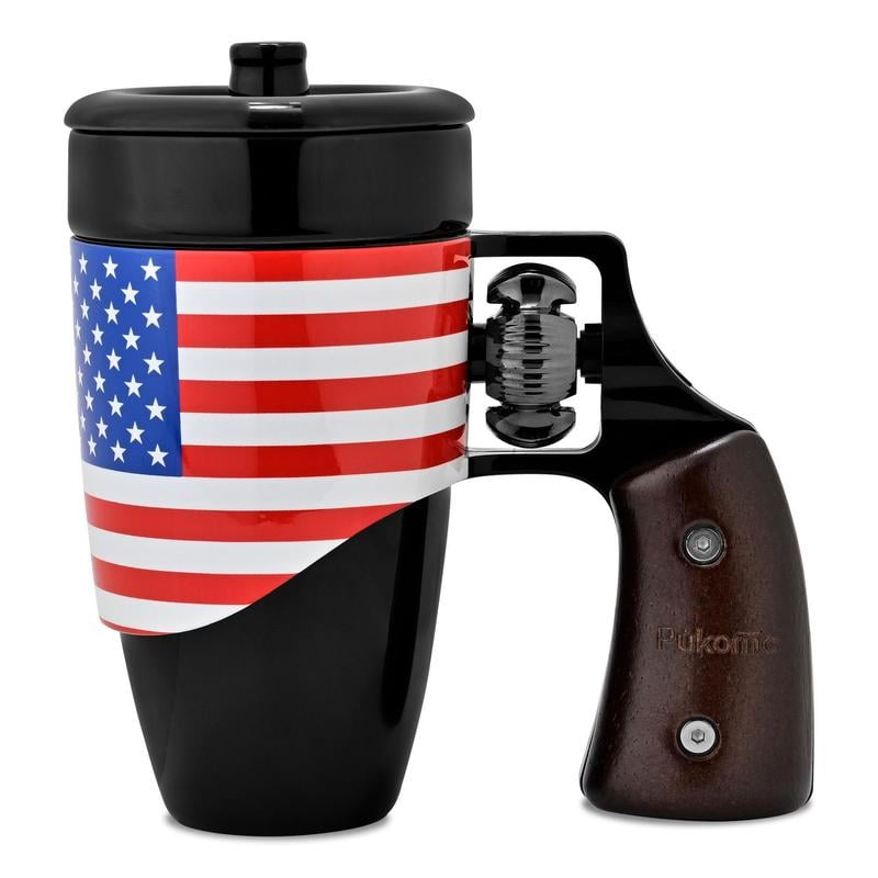 🔥LAST DAY 49% OFF - Gun Handle Coffee Mug with Rotatable Wooden Handle Gift Boxes