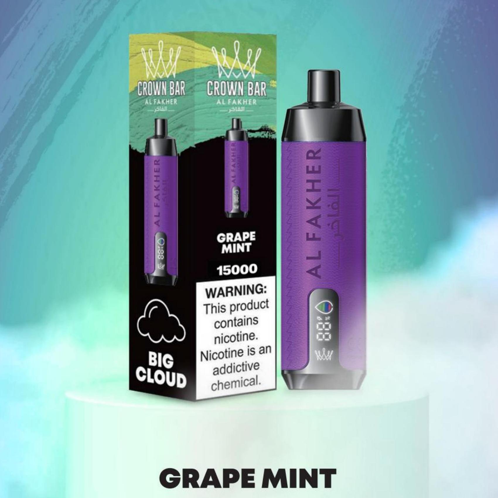 GRAPE MINT🔥 AL FAKHER 15000 Puff – S integrovanými efektmi hookah! Zažite skutočný zážitok ako z tradičnej hookah!