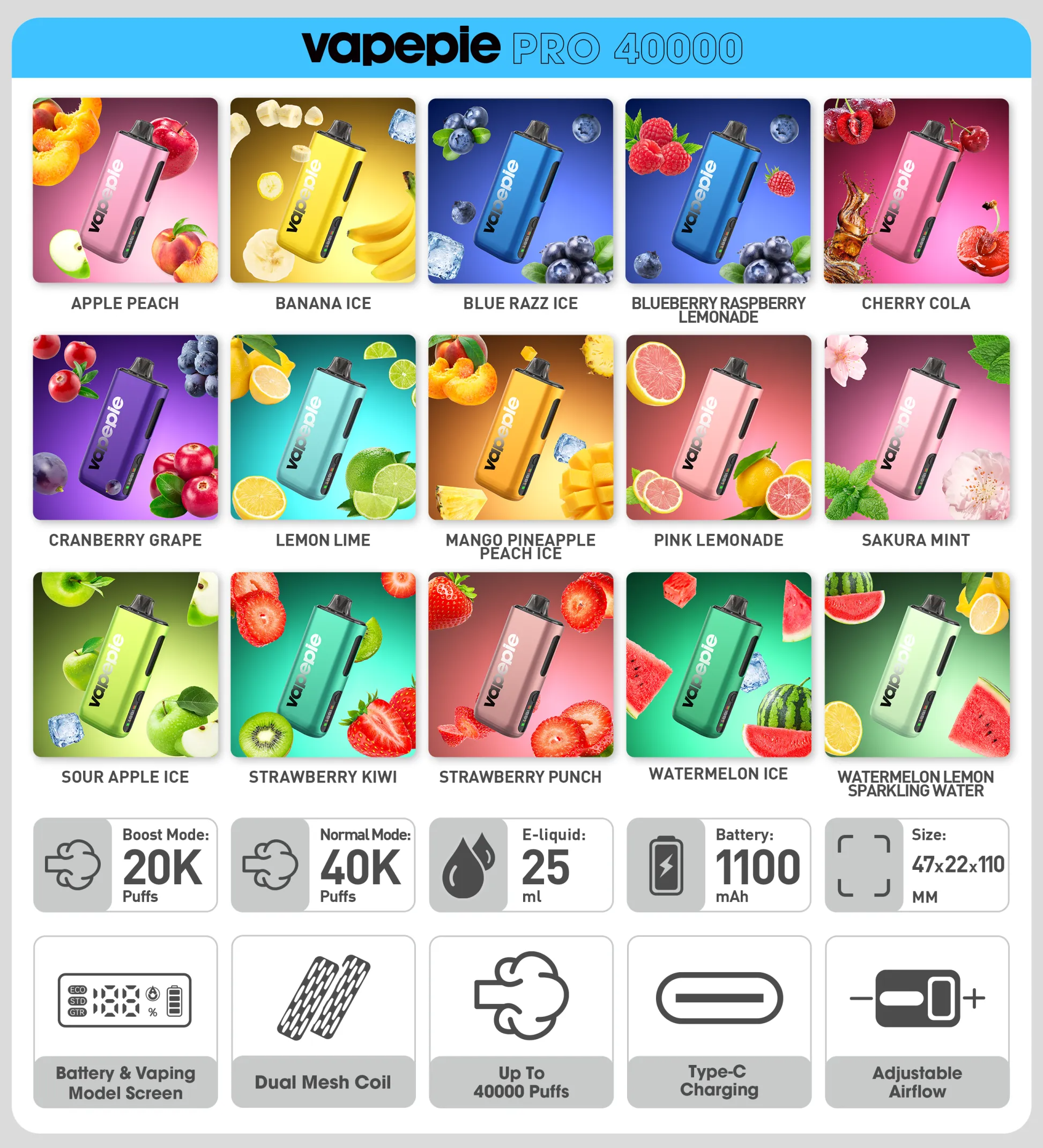 Teljesen új fejlesztés| VAPEPIE PRO 40000 PUFFS |Szerencse Sorsolás Különkiadás