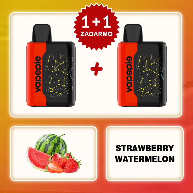 💥Akcia 1+1 ZADARMO!🔥Jahodový dyňa & VAPEPIE 25000 PUFFS - Star Sky Curved Screen