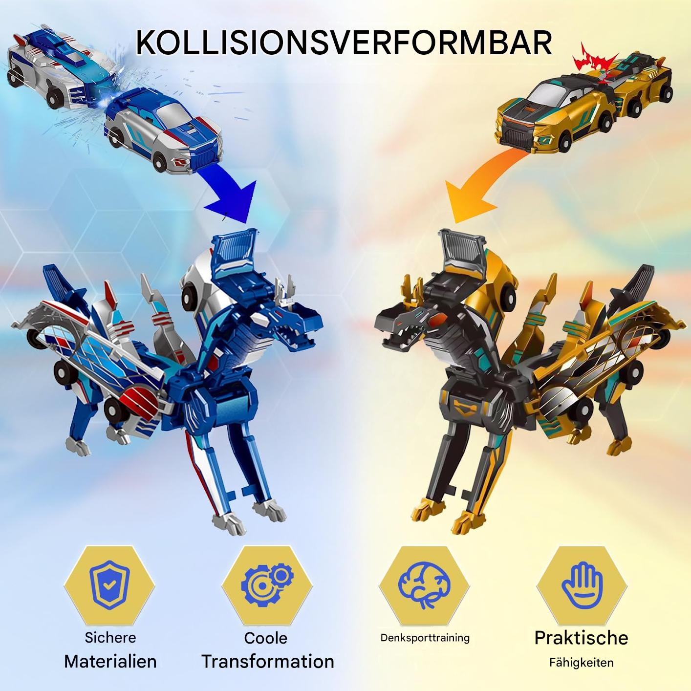 🎁✨ Kollisionsverwandelndes Dinosaurier-Auto-Spielzeug