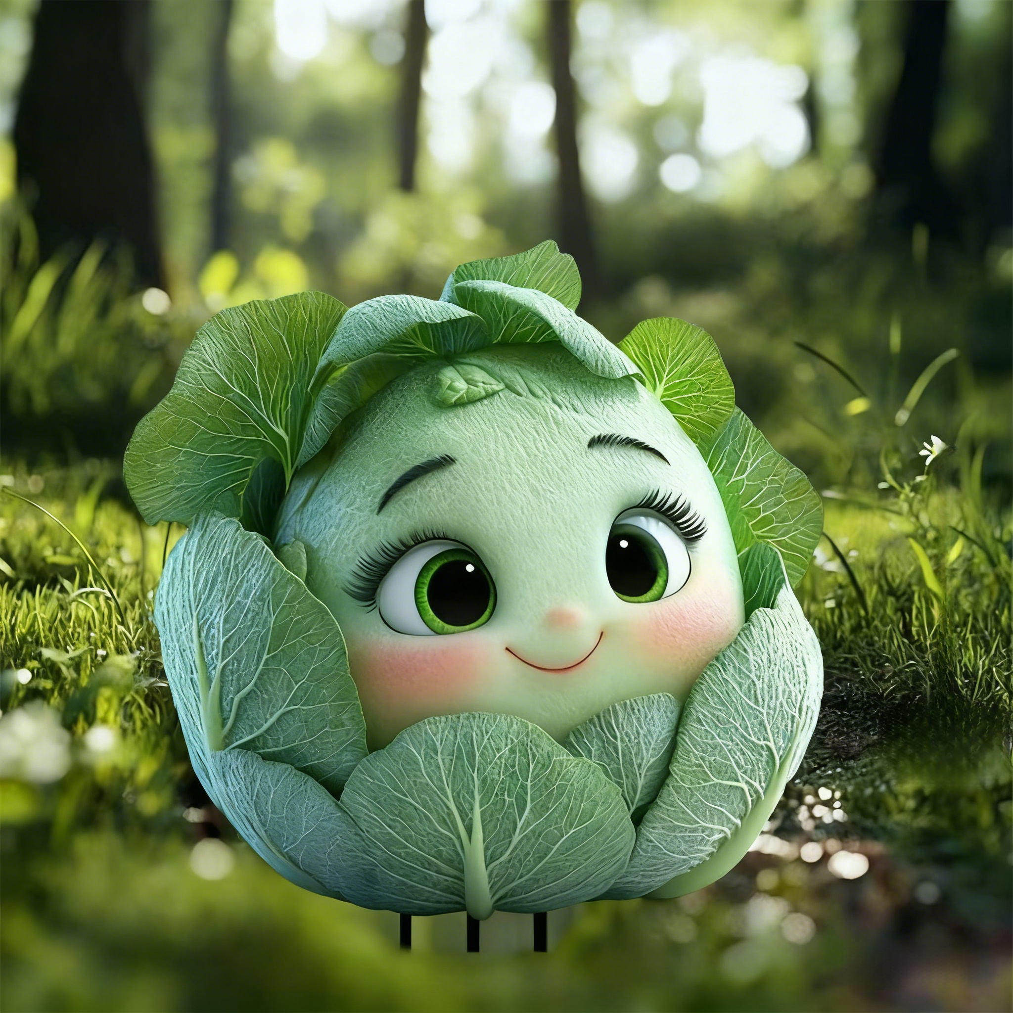 🥬 Cute Cabbage Garden Stake Decoration