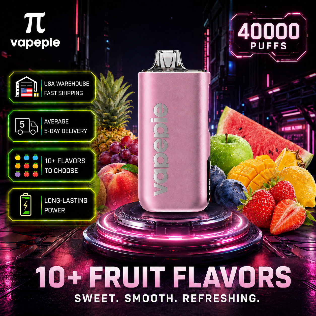 Apple Peach | 40000 Puffs Rechargeable Disposable Vape