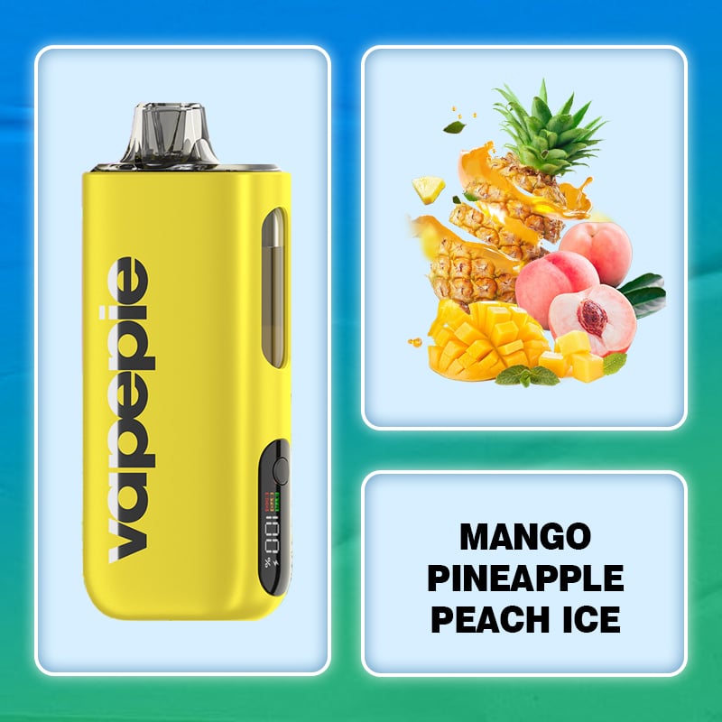 Mango Pineapple Peach Flavor Vape | Vapepie Max 40000 Puffs High-Capacity Yellow