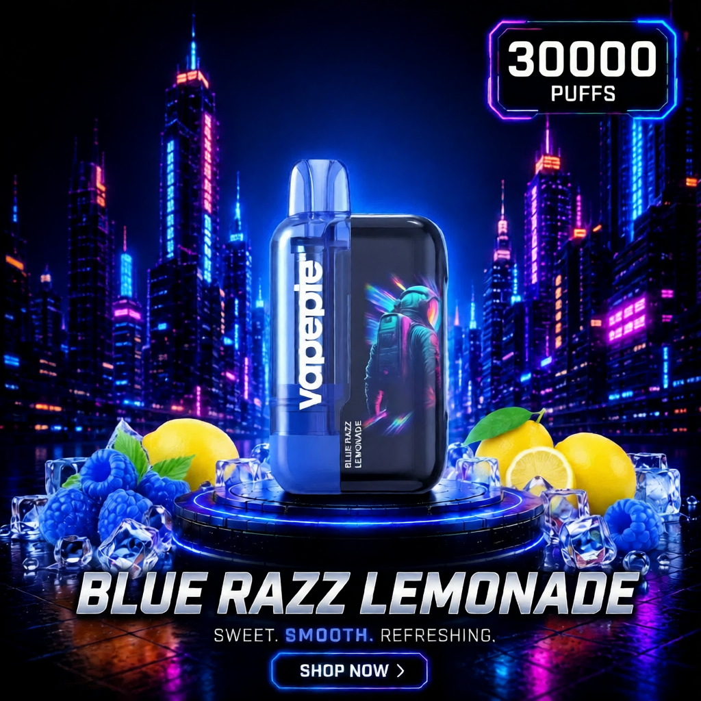 Blue Razz Lemonade丨Vapepie Ultra Phantom 30000 puffs Rechargeable Disposable Vape