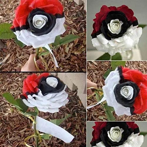 Pok??mon rose - Rare red white black rose