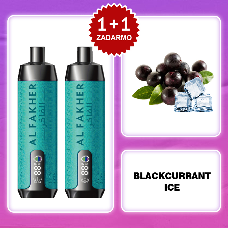 BLACKCURRANT ICE🔥 AL FAKHER 15000 Puff – S integrovanými efektmi hookah! Zažite skutočný zážitok ako z tradičnej hookah!