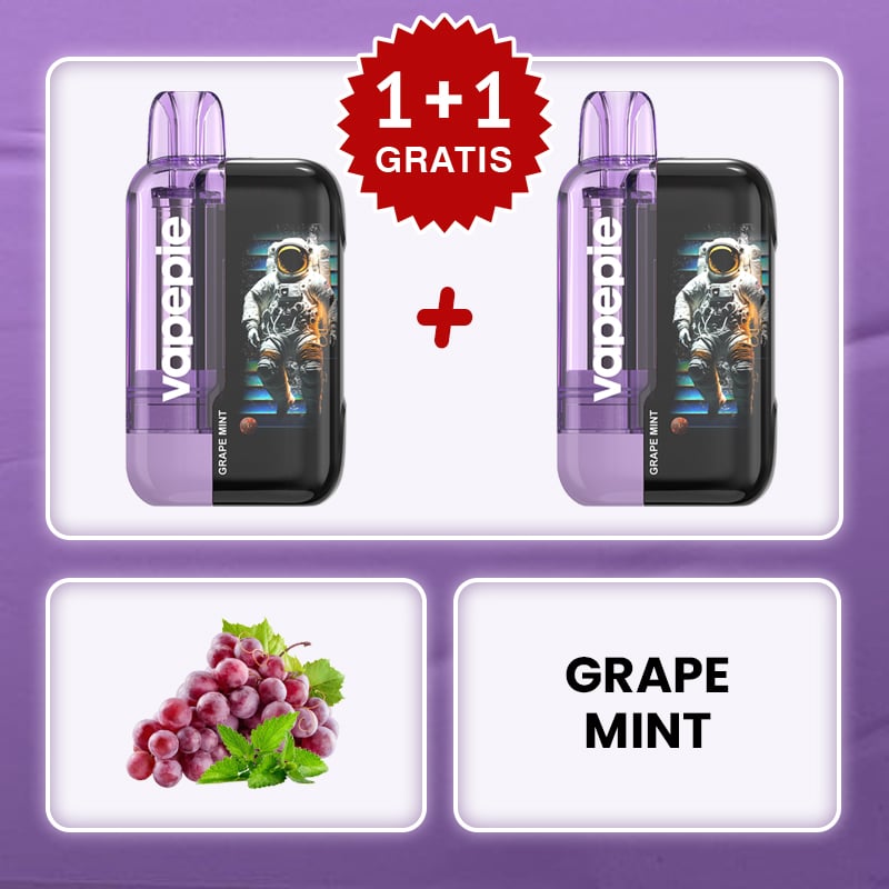 🎉1+1 GRATIS!🎉	GRAPE MINT-  TK × VAPEPIE Ultra Phantom 30000 PUFFS