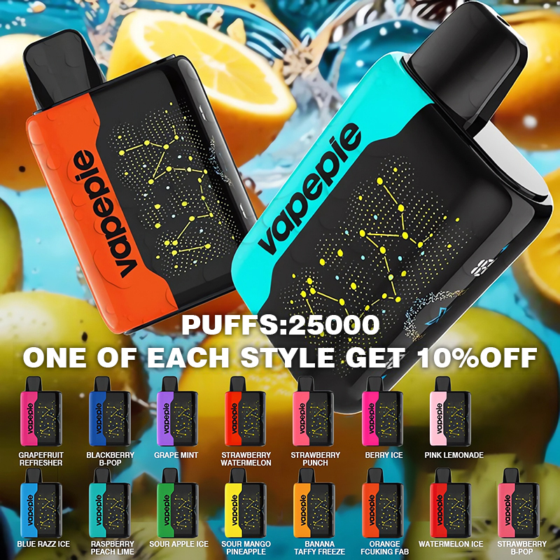 ✨VAPEPIE 25000 PUFFS - Zakrzywiony ekran Star Sky （🌌 Dzisiejsza oferta specjalna）